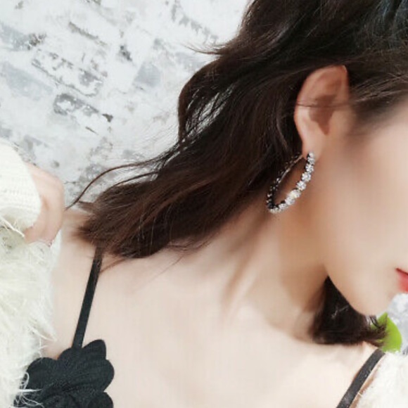 925 Silver Luxury Hoop Earrings - Picture 6 of 6